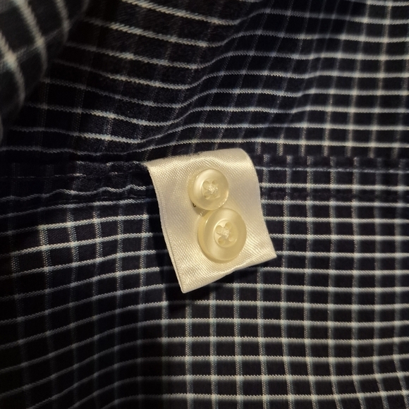 Roundtree & Yorke men's 4XT blue & white grid print short sleeve shirt, EUC - Picture 6 of 7